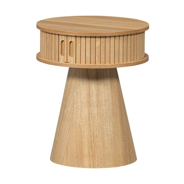 Noptieră în culoare naturală cu aspect de lemn de pin Karri – WOOOD-image-2