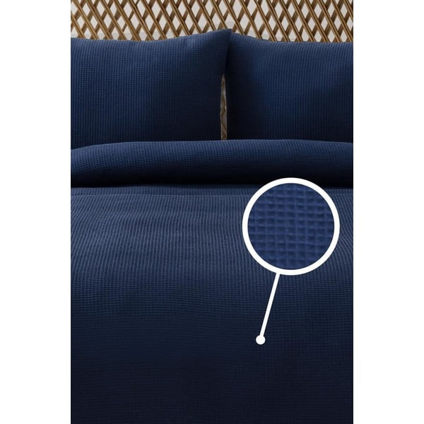 Cuvertură albastru-închis 200x220 cm Waffle – Mijolnir-image-1