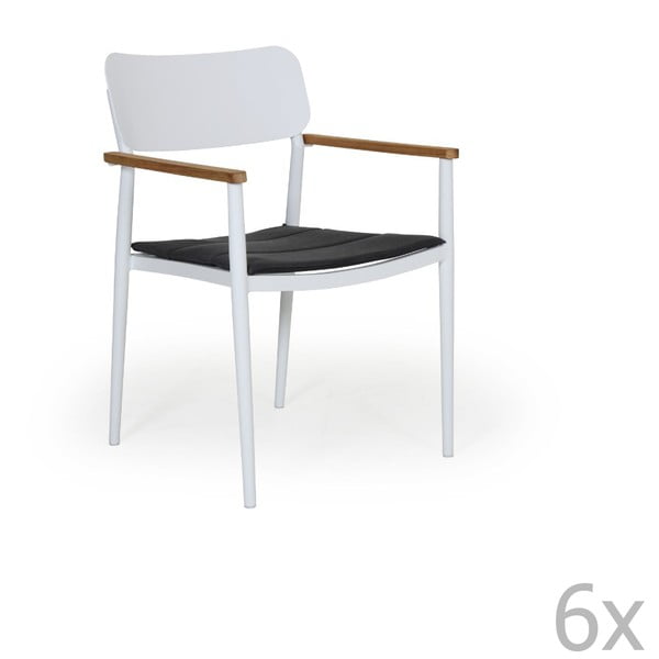 Set 6 scaune de grădină Brafab Domingo, înălțime 83 cm, alb