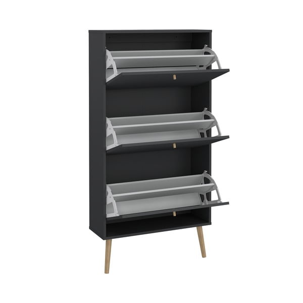 Pantofar gri antracit cu deschidere înclinată Bodo – Tvilum-image-4