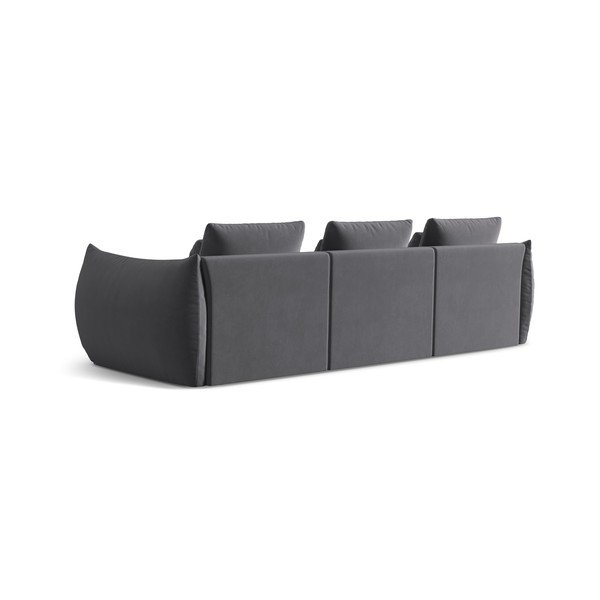 Canapea gri închis cu tapițerie din catifea 332 cm Bloom – Micadoni -image-3