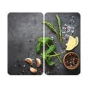 Set 2 protecții din sticlă pentru aragaz Wenko Universal Herbs