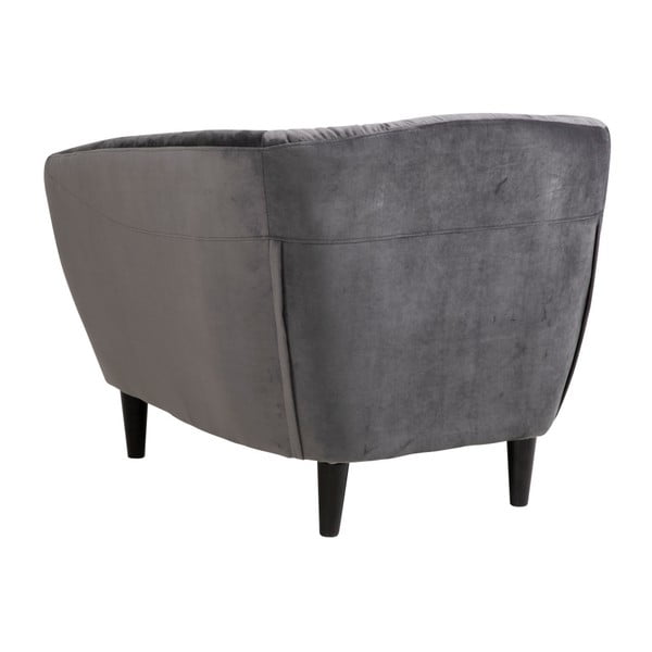 Fotoliu cu husă din catifea Actona Ria, gri închis-image-1