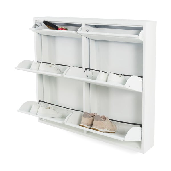 Pantofar alb cu deschidere înclinată din metal 98x86x15 cm Billy – Spinder Design-image-2