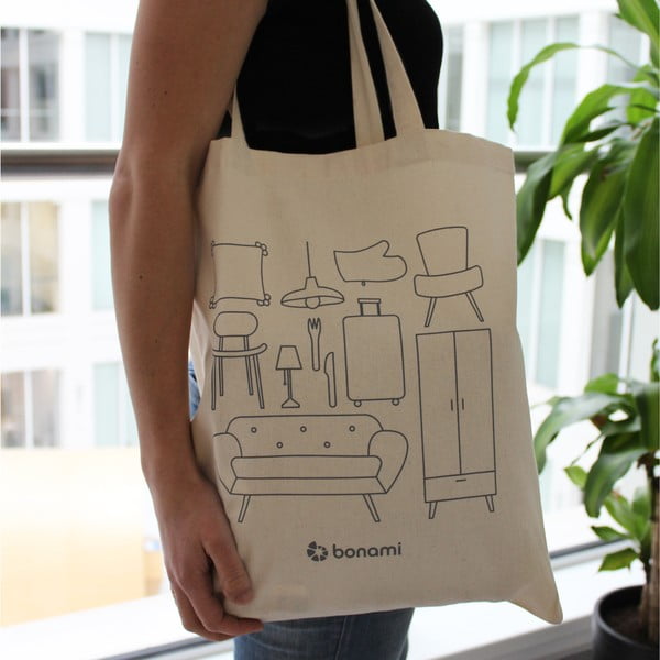 Sacoșă din pânză Bonami, crem-image-4