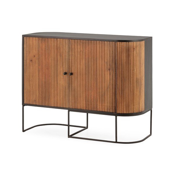 Comodă în culoare naturală din lemn de mango 110x90x40 cm Curve – MOME-image-3
