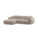 Colțar modular gri deschis cu tapițerie din catifea (cu colț pe partea stângă/cu șezlong) Molino – Micadoni 