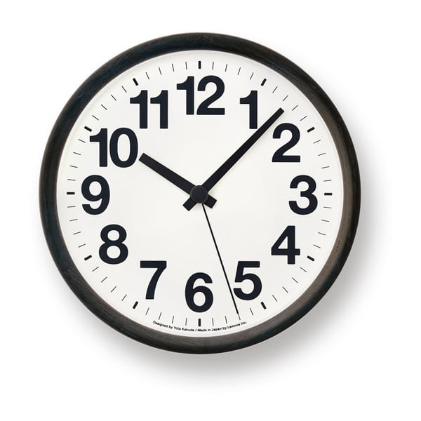 Ceas de perete Lemnos Clock, ⌀ 22 cm, ramă neagră 