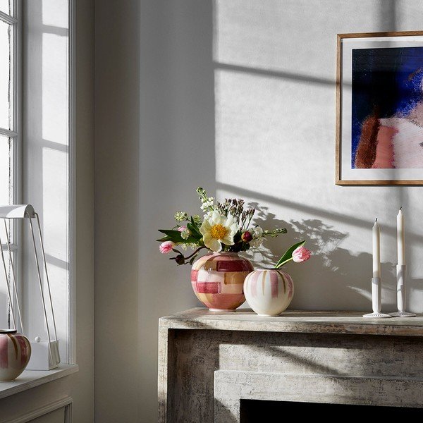 Vază din ceramică alb-roz ø 16 cm Canvas - Kähler Design-image-2