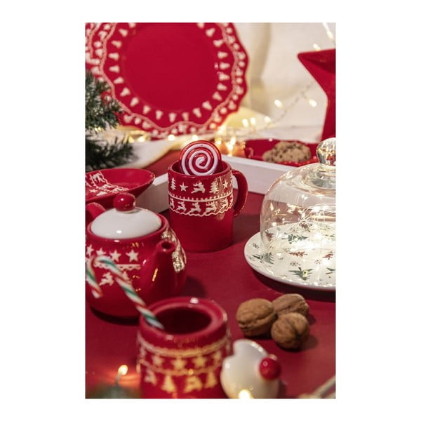Cană din ceramică roșie 410 ml Xmas - Villa d'Este-image-2