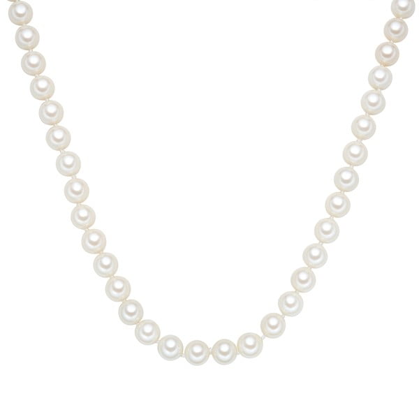 Lănțișor cu perle albe ⌀ 10 mm Perldesse Muschel, lungime 50 cm