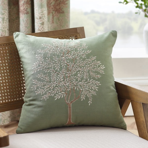 Pernă decorativă din bumbac 45x45 cm Woodland Trees Embroidered – Catherine Lansfield-image-1