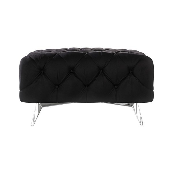 Taburet negru cu tapițerie din catifea Chelsea – Ropez