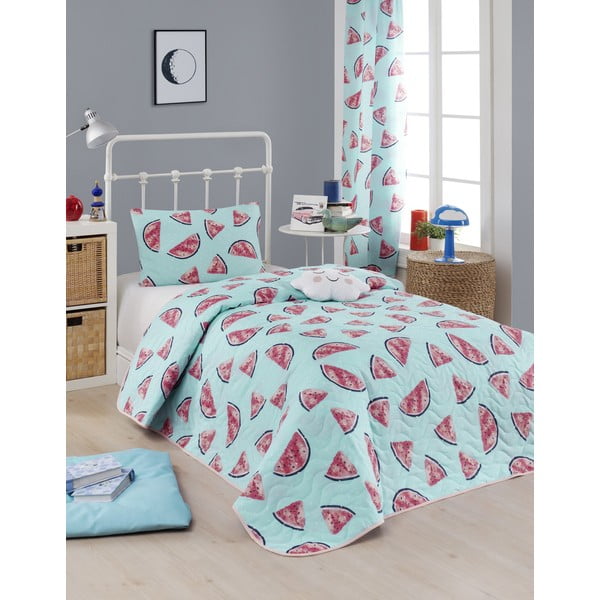 Cuvertură de pat cu față de pernă pentru copii Mijolnir Watermelon, 160 x 220 cm