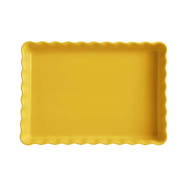 Formă dreptunghiulară din ceramică pentru plăcintă Emile Henry, 24 x 34 cm, galben-image-2