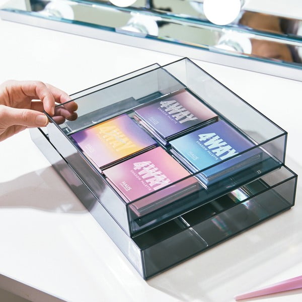 Organizator de baie negru mat pentru cosmetice din plastic reciclat – iDesign-image-1