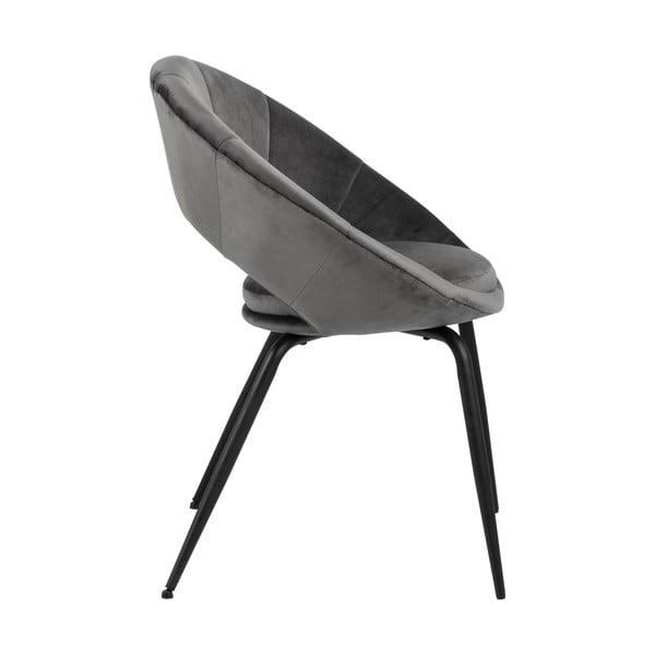 Scaun dining cu tapițerie din catifea Actona Julia, gri închis-image-3