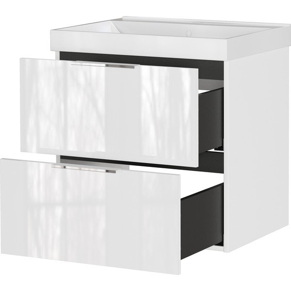Dulap sub chiuvetă alb suspendat cu aspect lucios 61x65 cm Celano – Germania-image-4