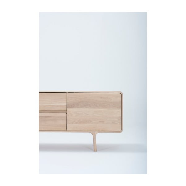 Comodă TV din lemn masiv de stejar Gazzda Fawn-image-4