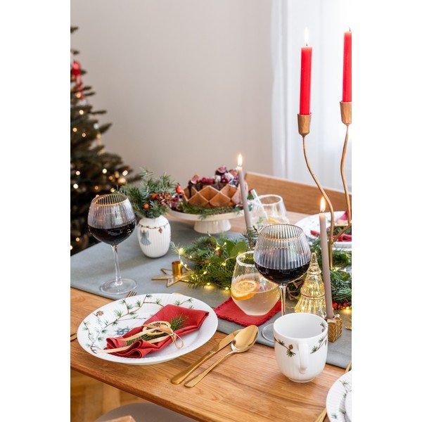 Vază albă de Crăciun din porțelan Kähler Design Hammershøi, înălțime 10,5 cm-image-3