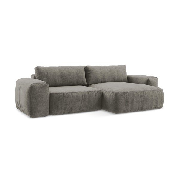 Colțar gri extensibil cu tapițerie din chenille (cu colț pe partea dreaptă/cu șezlong) Kuki – Makamii-image-2