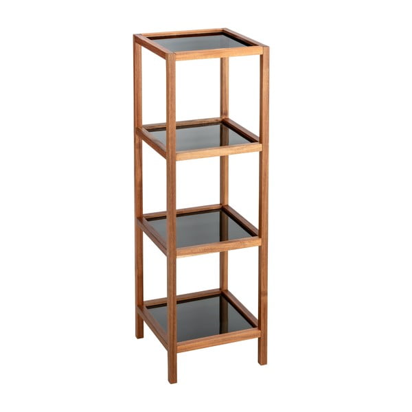 Etajeră de baie neagră/în culoare naturală din sticlă 36x112 cm Fondi – Wenko-image-1