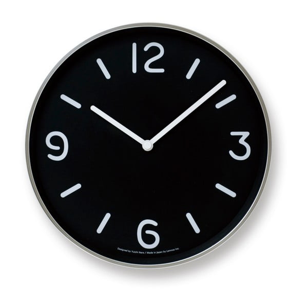 Ceas de perete Lemnos Clock MONO, ⌀ 25,6 cm, negru