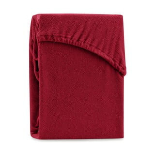 Cearșaf elastic pentru pat dublu AmeliaHome Ruby Siesta, 220-240 x 220 cm, roșu închis
