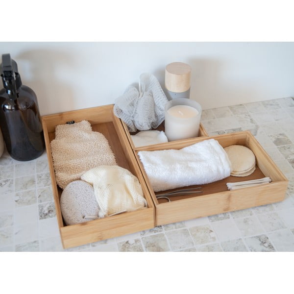 Organizatoare de sertare din bambus în set de 3 Copco - Kitchen Craft-image-1