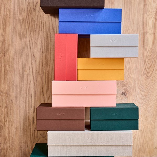 Cutie de depozitare albastră din carton cu capac 33x25x15 cm Hako – OYOY Living Design-image-1