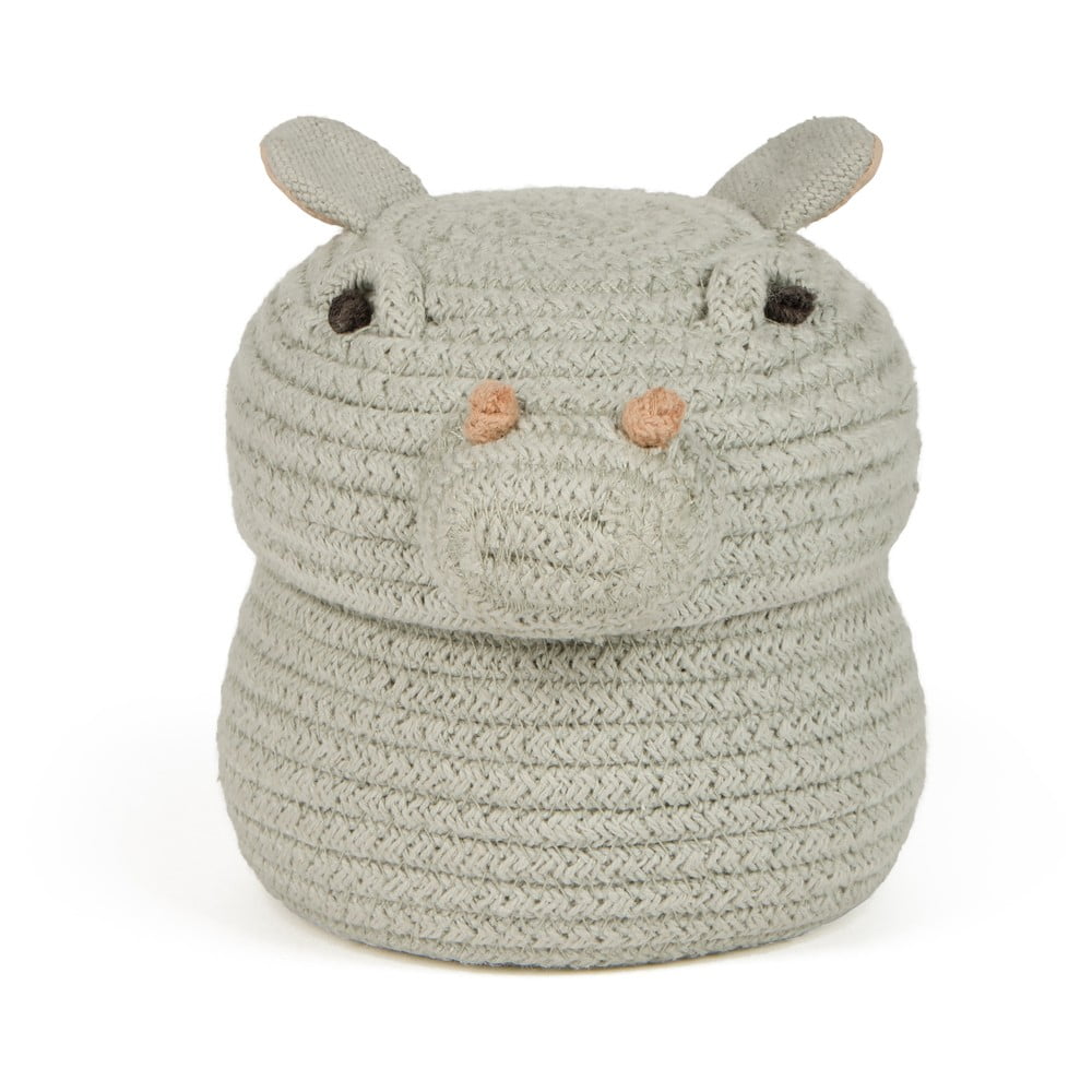 Coș de jucării pentru copii gri deschis din material textil ø 15x15 cm Mini Henry the Hippo – Lorena Canals