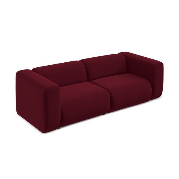 Canapea burgundy cu tapițerie din catifea 228 cm Ekahi – Makamii-image-3