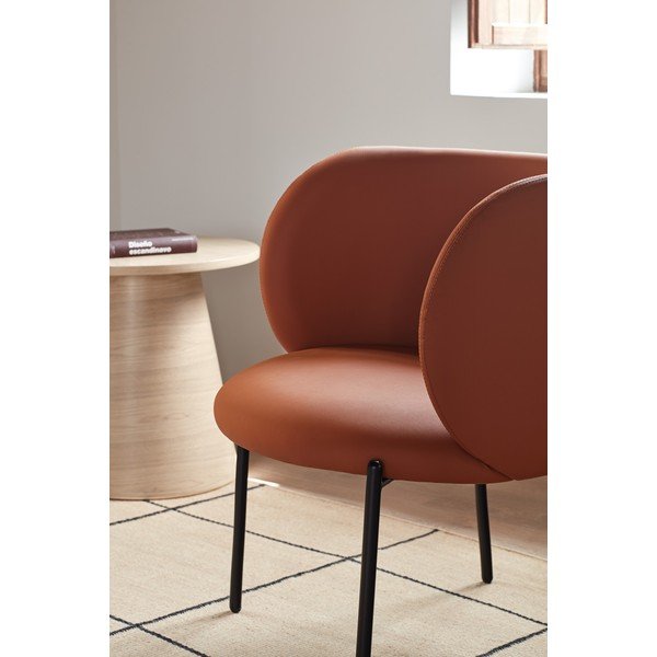 Fotoliu din imitație de piele portocaliu Mogi - Teulat-image-1