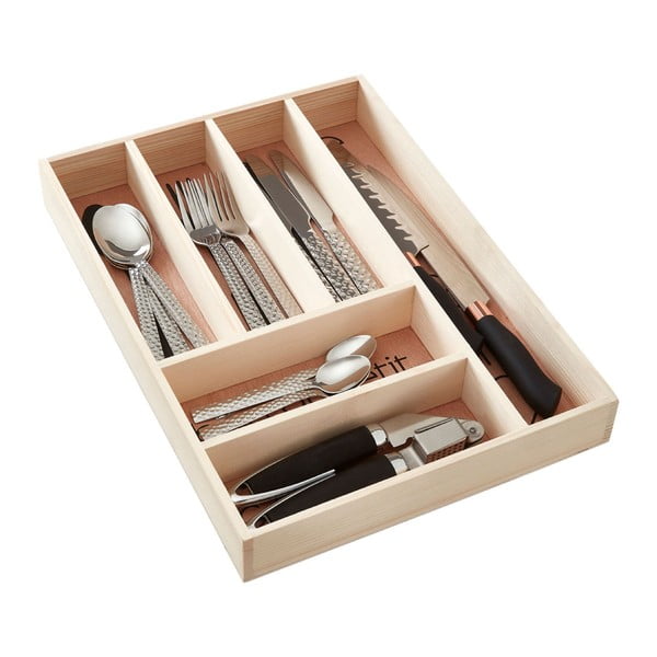 Organizator de tacâmuri în culoare naturală din lemn 30 x 42 cm Bessan – Premier Housewares-image-1
