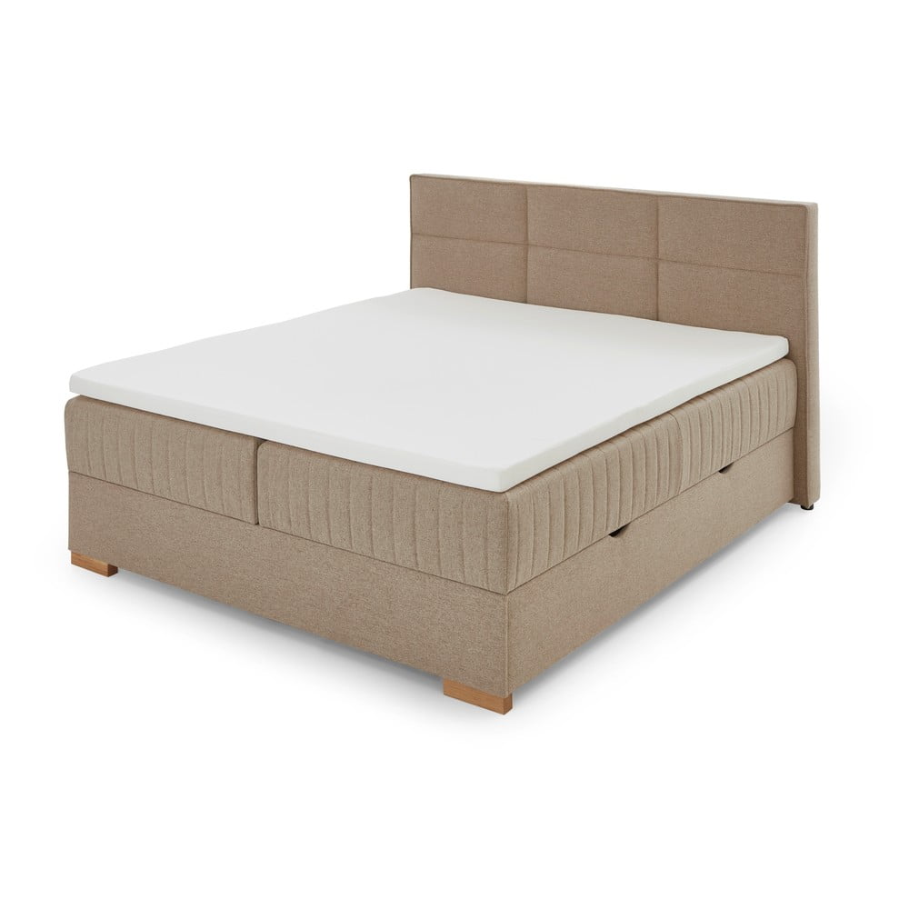 Pat boxspring bej cu spațiu de depozitare 180x200 cm Tambo – Meise Möbel