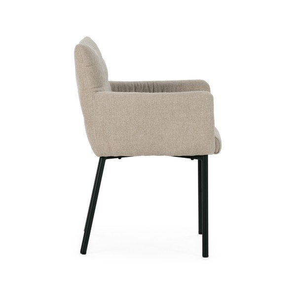 Scaun de living bej cu cotiere tapițat Naomi – MOME-image-3