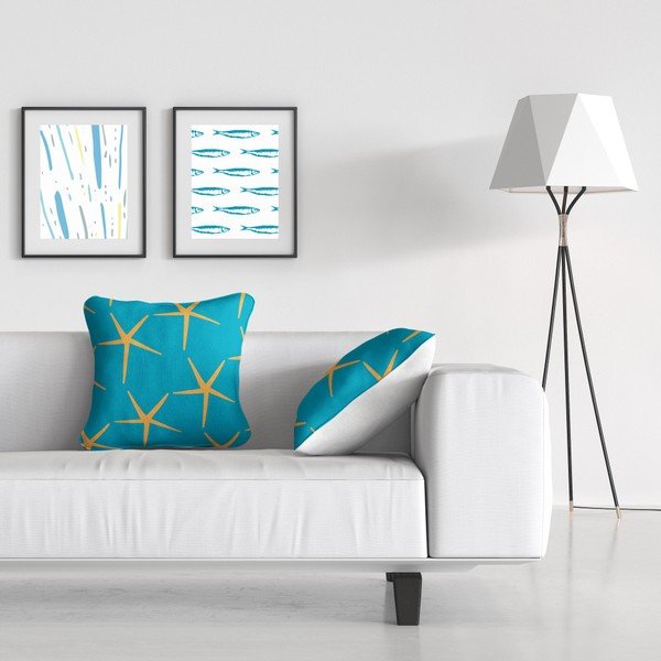 Pernă decorativă albastră Kate Louise Starfish, 43 x 43 cm-image-1