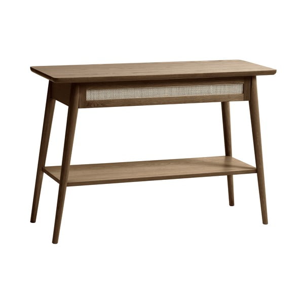 Masă consolă maro cu blat cu aspect de lemn de stejar 40x110 cm Barrali – Unique Furniture-image-2