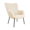 Fotoliu crem cu tapițerie din blană artificială Glasgow – Bonami Essentials