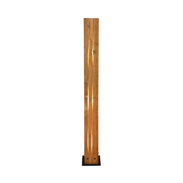 Lampadar negru/în culoare naturală cu abajur din lemn (înălțime 121 cm) Karuni – Trio-image-2