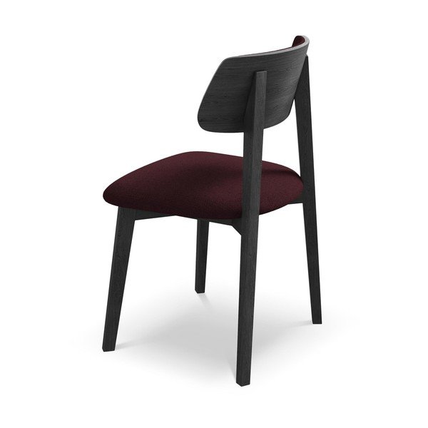 Scaun de dining burgundy din lemn masiv Niu – Makamii-image-3