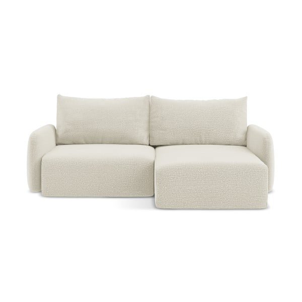 Colțar crem extensibil/cu spațiu de depozitare (cu colț pe partea dreaptă) Kalena – Makamii