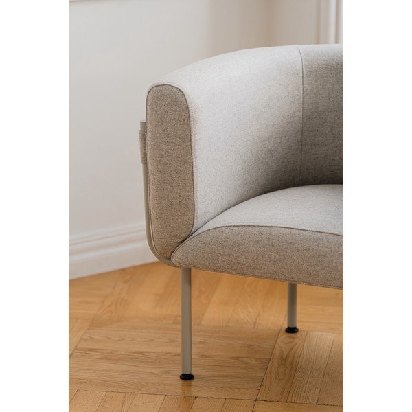 Fotoliu gri cu tapițerie din lână Ubi – noo.ma-image-3