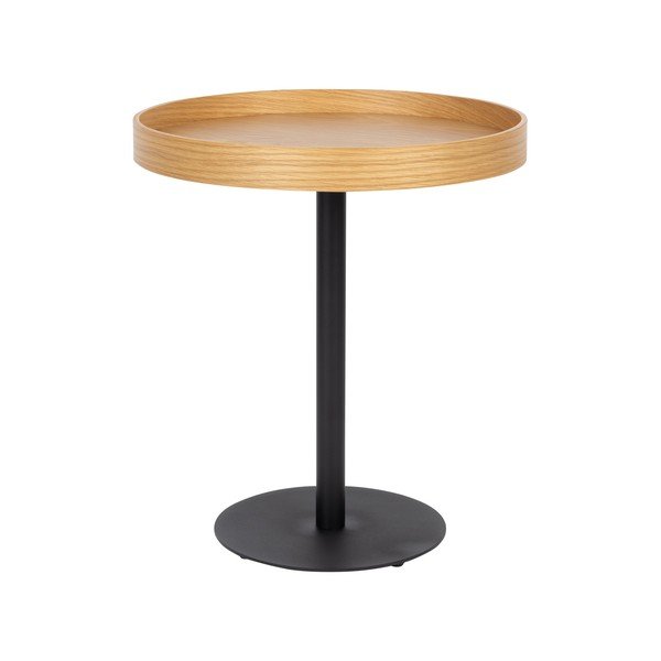 Măsuță auxiliară rotundă cu blat cu aspect de lemn de stejar ø 40 cm Yuri S – White Label