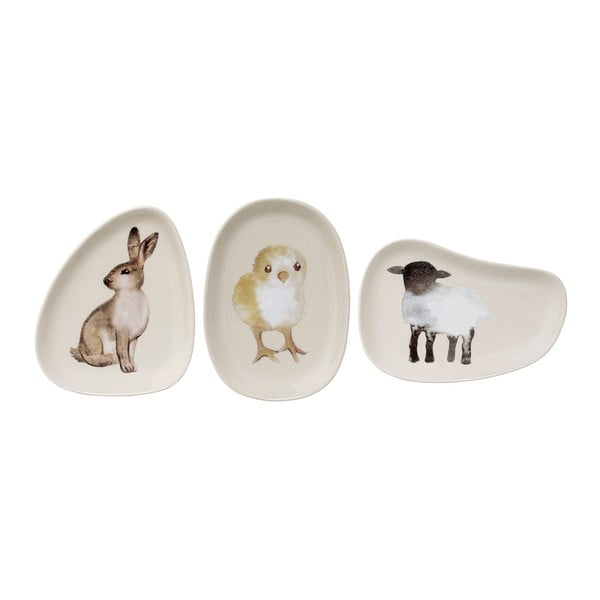 Set 3 farfurii din ceramică Bloomingville Easter