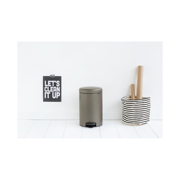 Coș de gunoi cu pedală Brabantia Newicon, 12 l, maro - gri-image-3