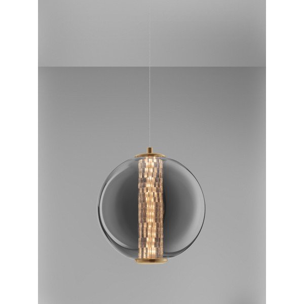 Lustră gri LED din metal cu abajur din sticlă ø 22 cm Navi – Nova Luce-image-3
