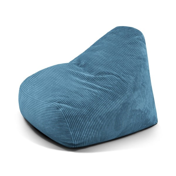 Fotoliu bean bag albastru cu tapițerie din catifea reiată Snug 100 – SLOWDOWN