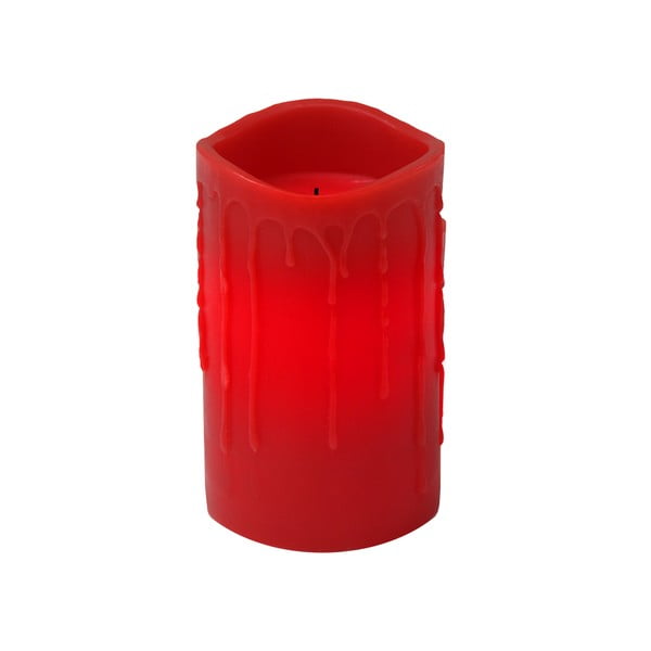 Lumânare LED roșie cu picături Best Season, 12,5 cm