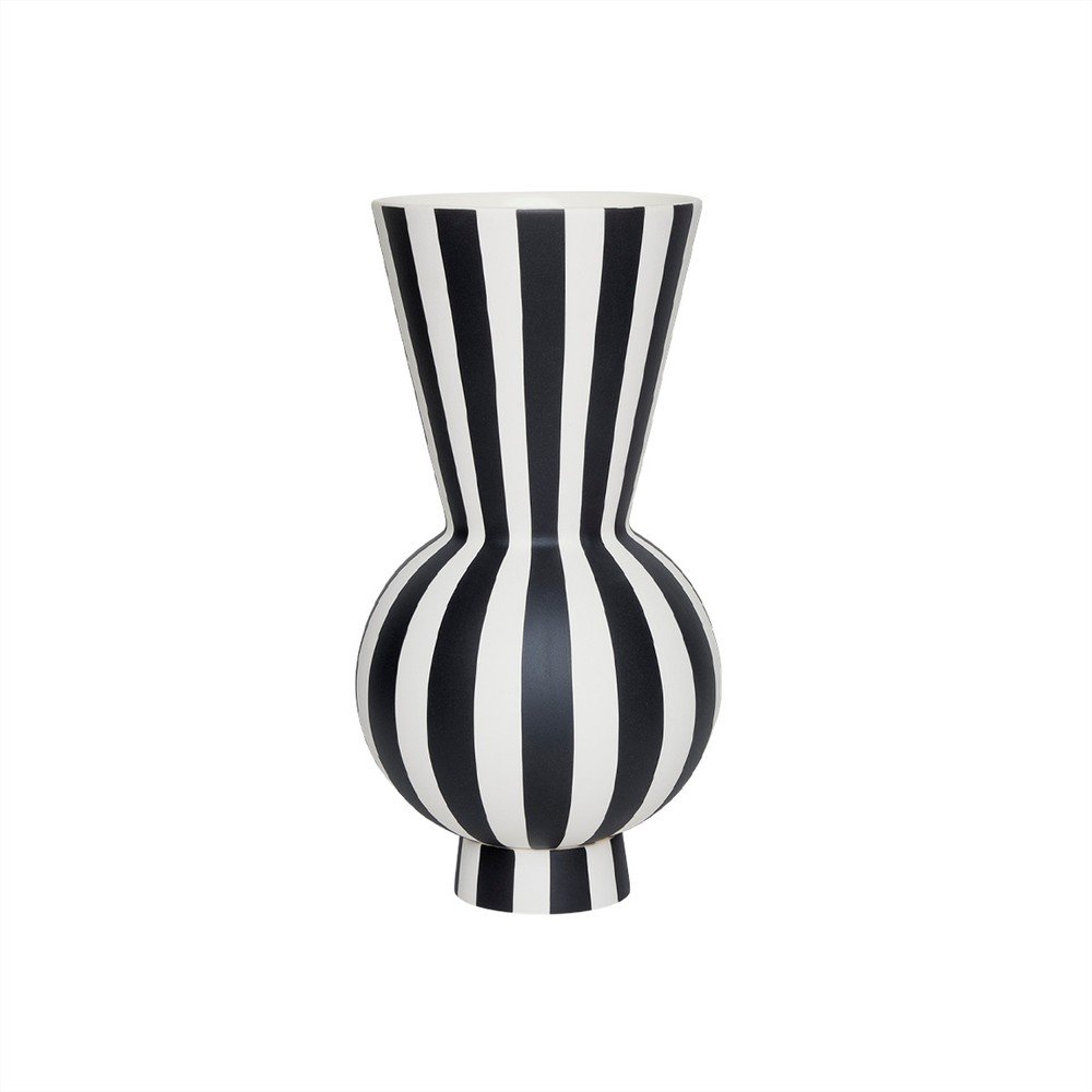 Vază albă/neagră din gresie lucrată manual (înălțime 28 cm) Toppu – OYOY Living Design